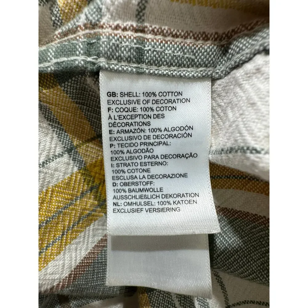 North Face Mens Hayden Pass 2.0 Shirt Size Medium Gray‎ Yellow Plaid 100% Cotton